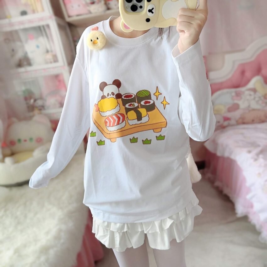 red-panda-sushi-pure-cotton-cute-home-style-soft-girl-long-sleeve-shirt-kawaii-top (1)
