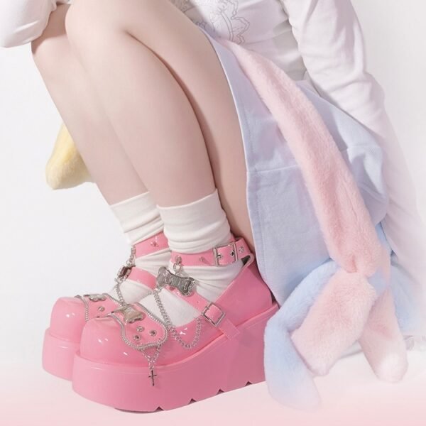Pastel Goth Rebellious Kawaii Bones Shoes